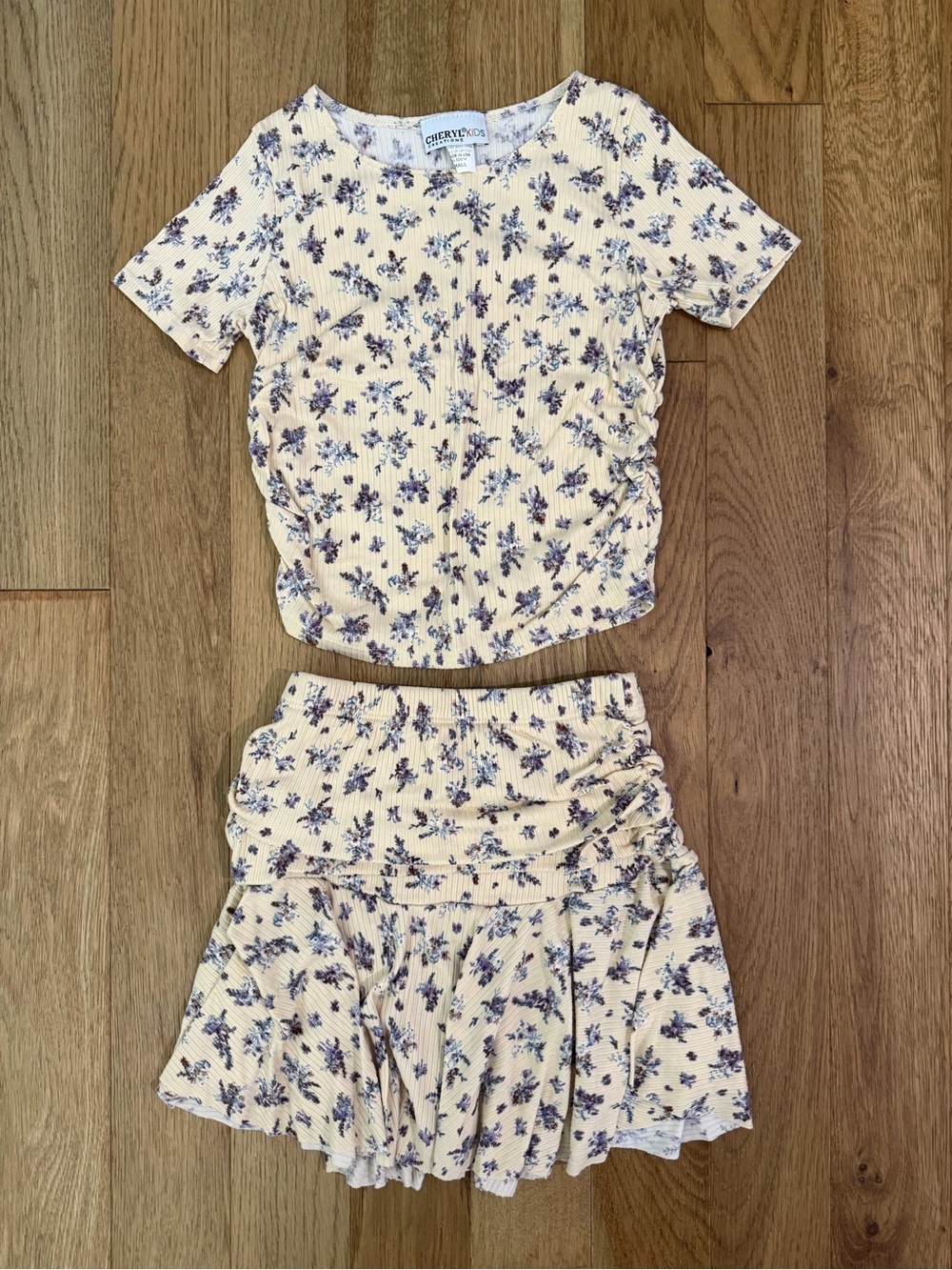 Cheryl Kids Creations Girls Floral 2 Piece Skirt Set Small Yellow